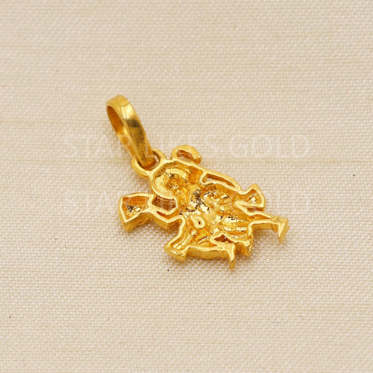 Hanuman ji Bajrang Bali 22k Yellow Gold Handmade Charms Pendant light weight Jewelry, PR2084