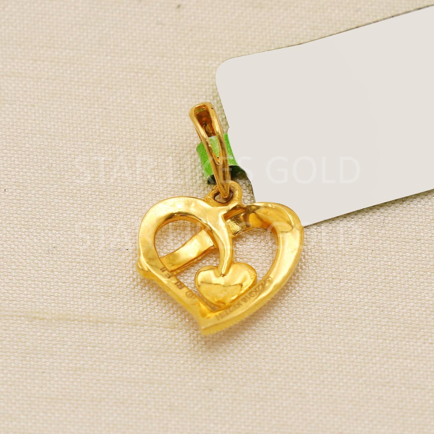Heart 22k Yellow Gold Handmade Pendant Jewelry, PR1295