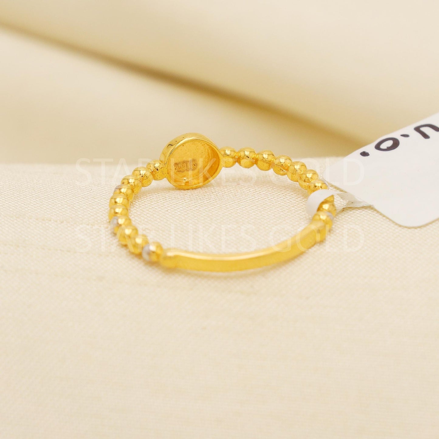 Stunning Dual-Tone 22K Gold Ball Band Ring for Modern Women, PR2166