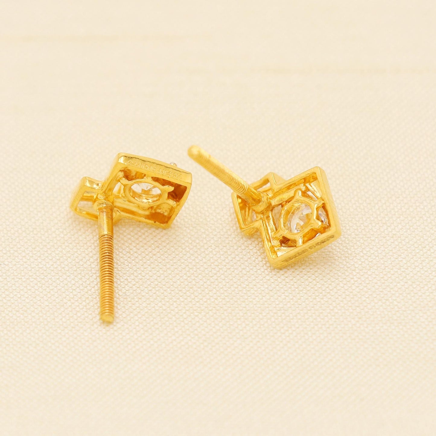 Zircons 22k 22 karat gold earrings designer jewelry, PR2023