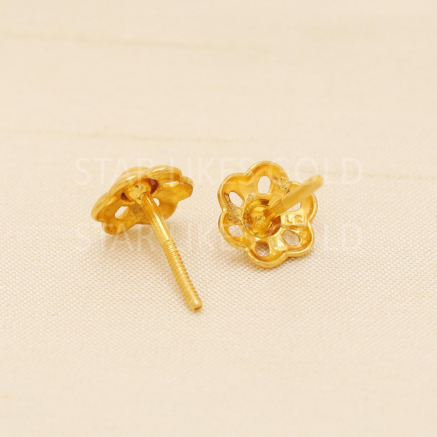 Elegant 22K Gold Blossom Studs - Classic Floral Design | Gift for Her, PR2043