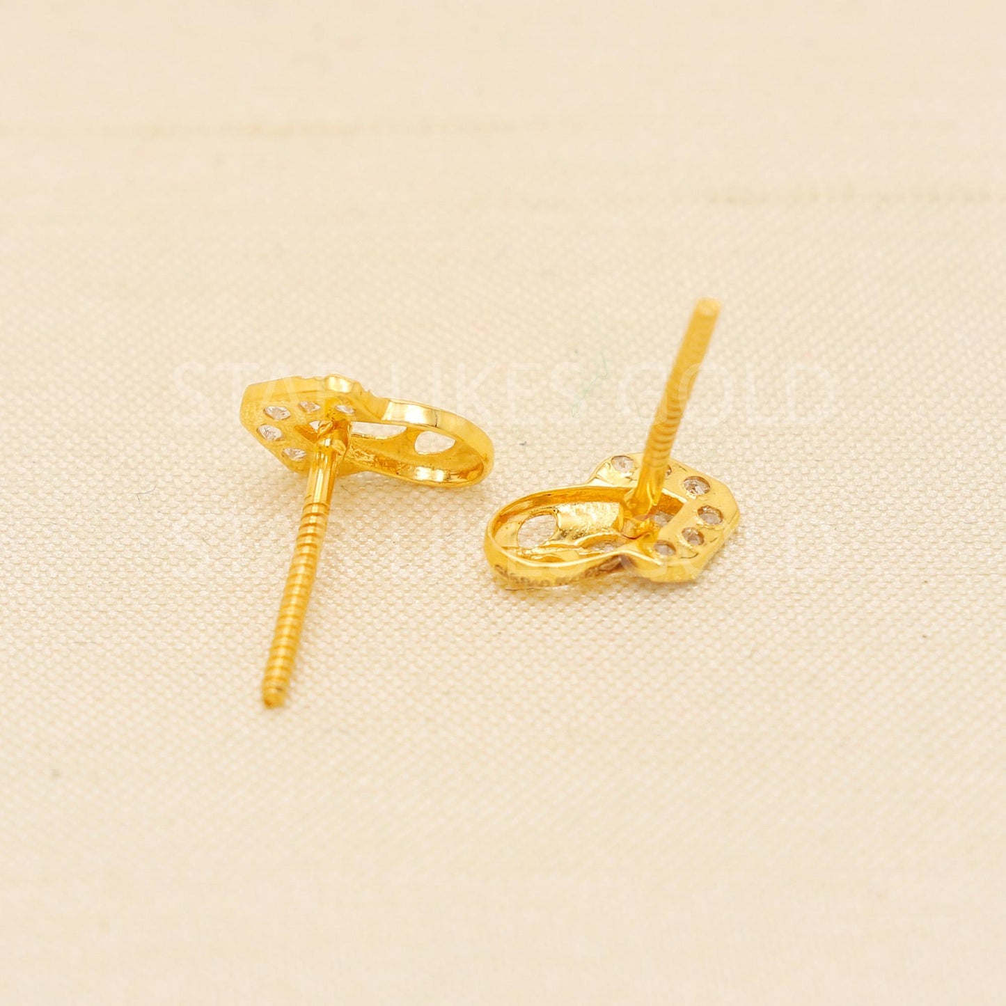 Zircons 18k 18 karat gold earrings designer jewelry, PR2062