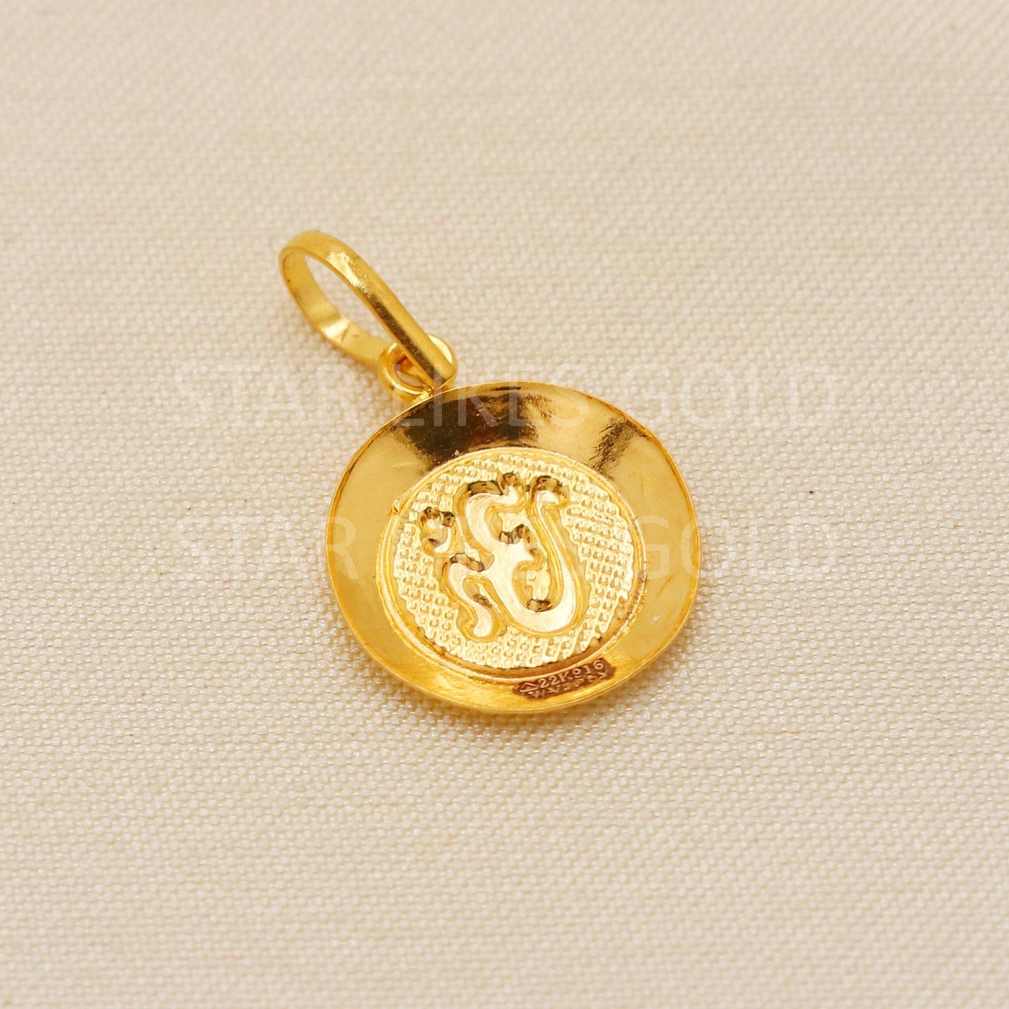 OM 22k Yellow Gold Handmade Pendant Jewelry, PR2098