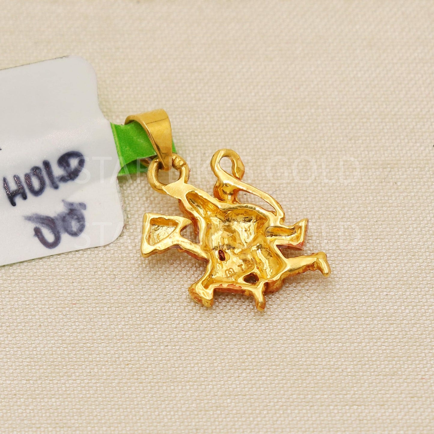 Hanuman ji Bajrang Bali 22k Yellow Gold Handmade Charms Pendant Jewelry, PR2107