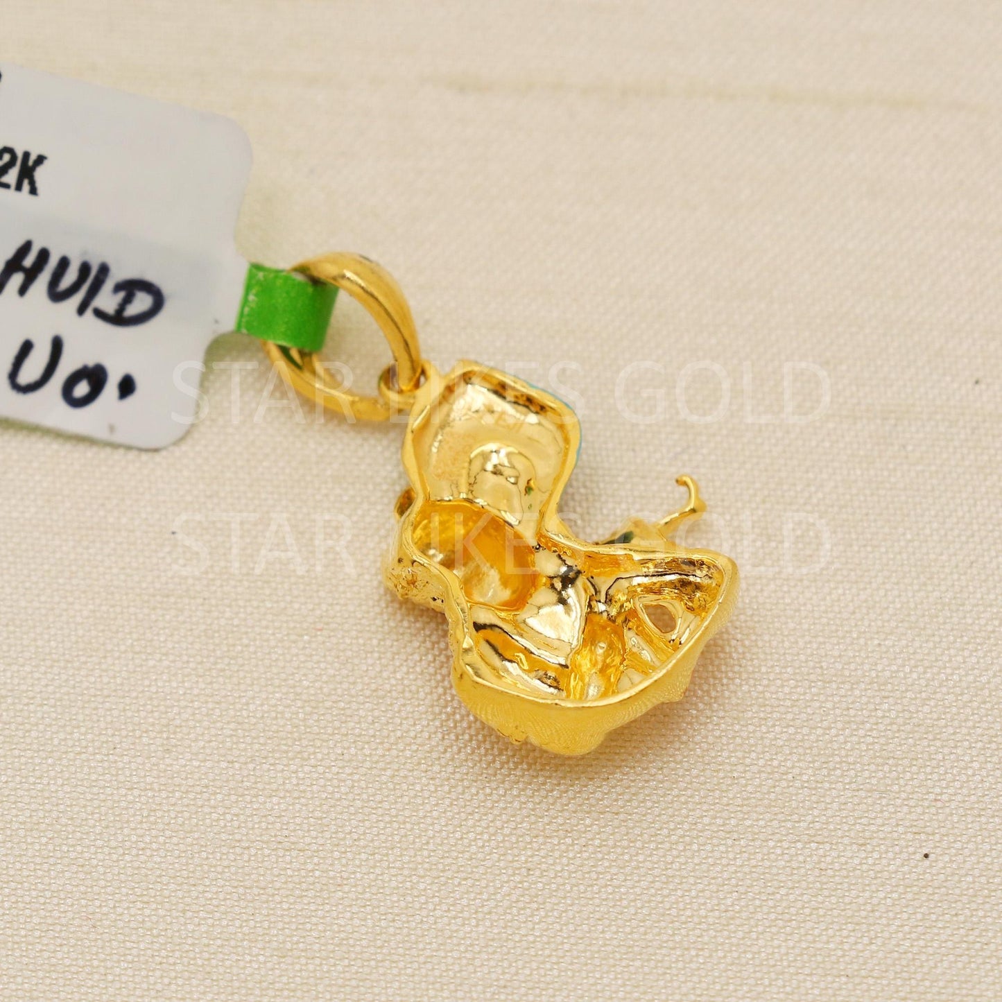 Lord Krishna 22k Yellow Gold Handmade Pendant Hindu God Jewelry, PR12108