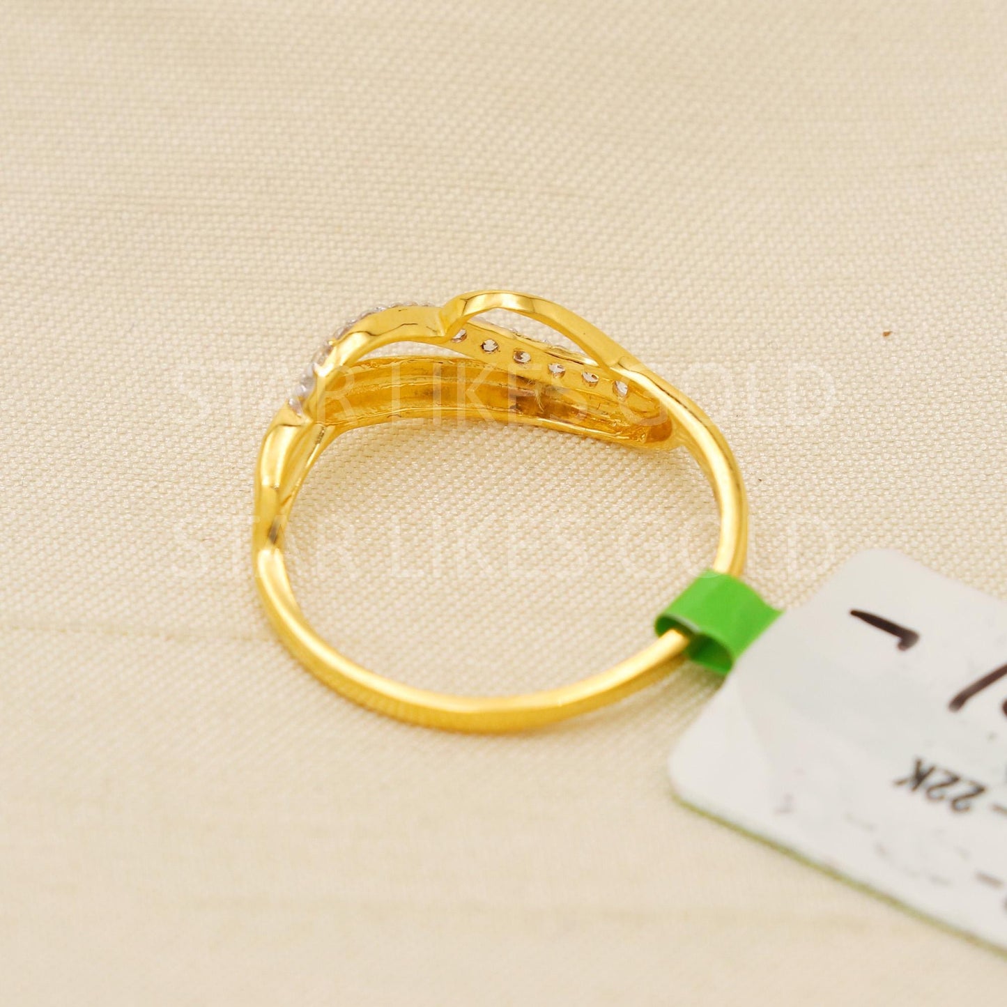 zircon Solid 22 Karat 22k Gold Handmade Ring Jewelry Women Ring