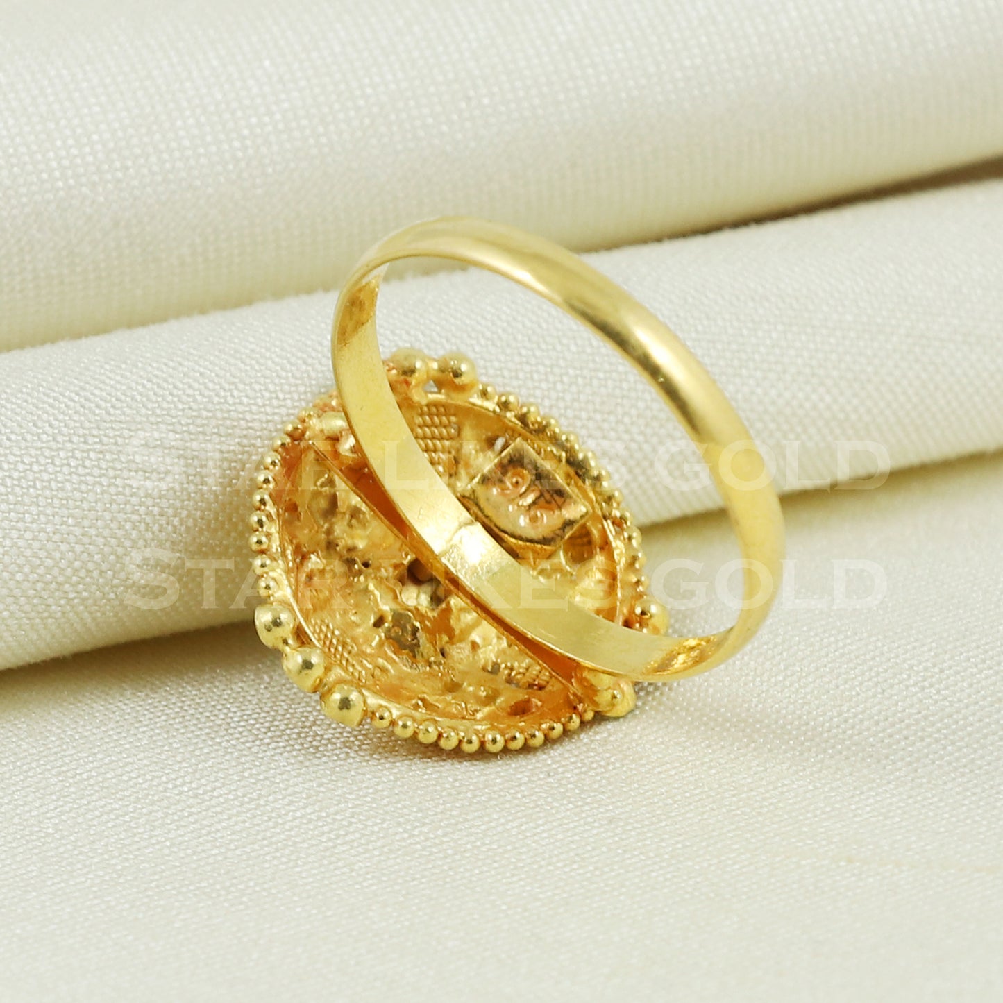 beautiful 22K Yellow Gold Ring Genuine Hallmarked 916 Handcrafted Jewelry B1014