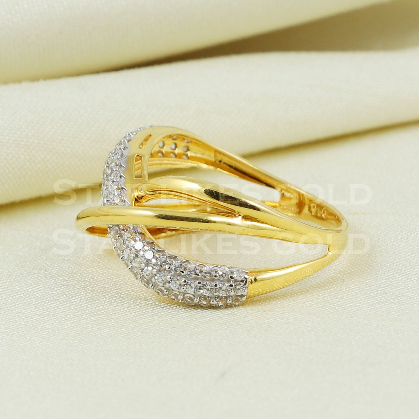 Unique 22K Yellow Gold Ring Genuine Hallmarked 916 Handcrafted Jewelry B1020