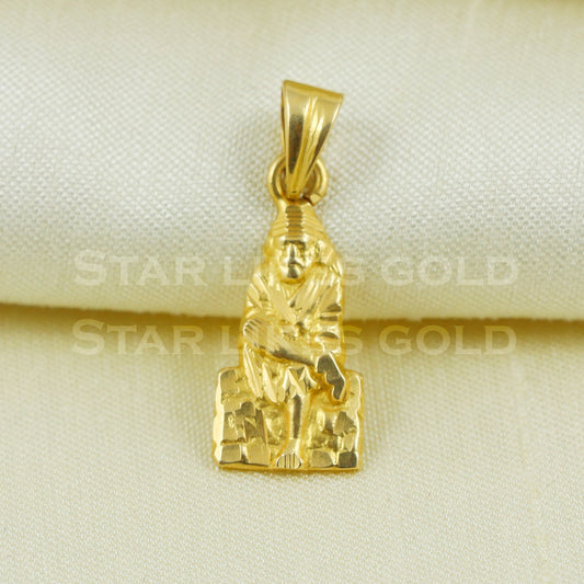 sai baba 18k Gold Pendant Indian Handmade Jewelry B1084