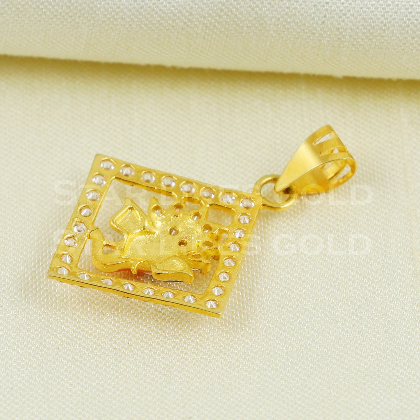 ganeshji 18k Gold Pendant Indian Handmade Jewelry B1090
