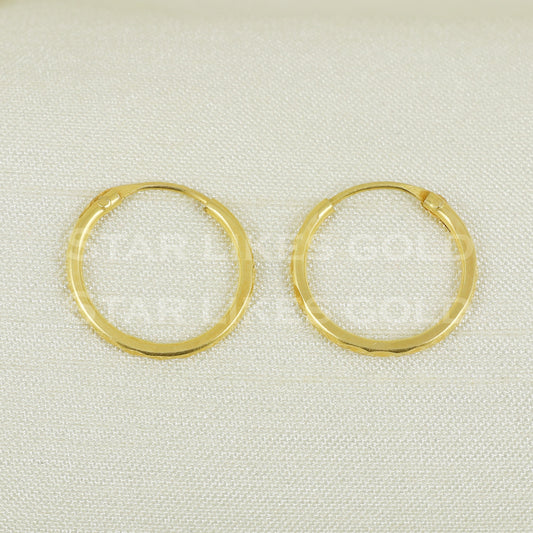 18 karat 18k gold bali hoop earrings B1123