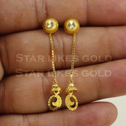 18 karat 18k gold dangle earrings jewelry B1160