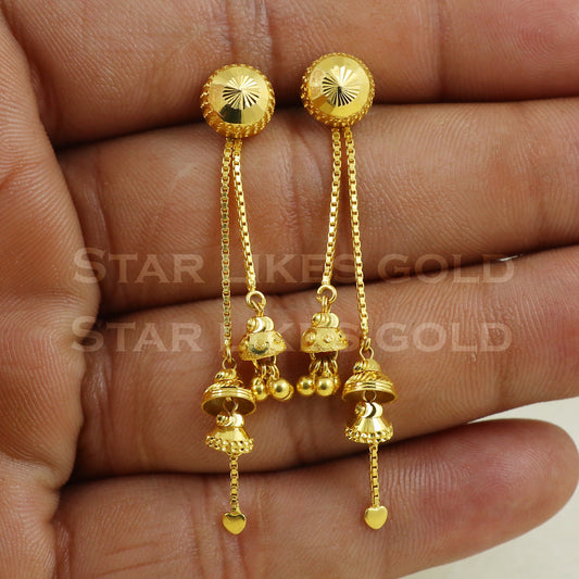 18 karat 18k gold dangle earrings jewelry B1164