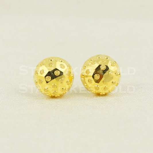 Pure 18k Fine Gold Earrings, 18k Stud Earrings, 18k gold earrings, B1173
