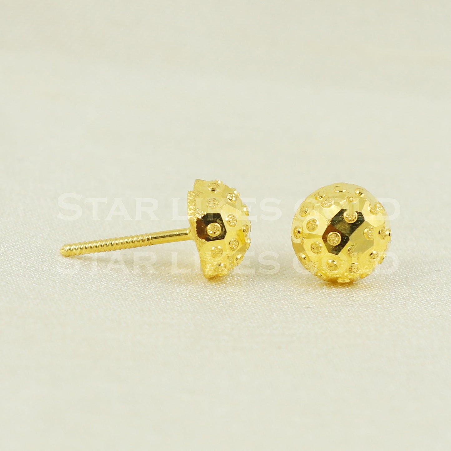 Pure 18k Fine Gold Earrings, 18k Stud Earrings, 18k gold earrings, B1173