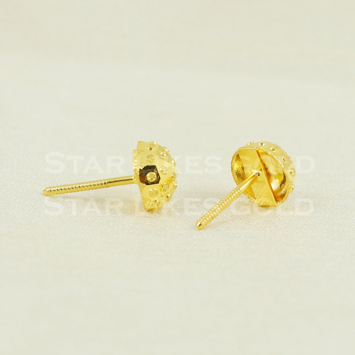 Pure 18k Fine Gold Earrings, 18k Stud Earrings, 18k gold earrings, B1173