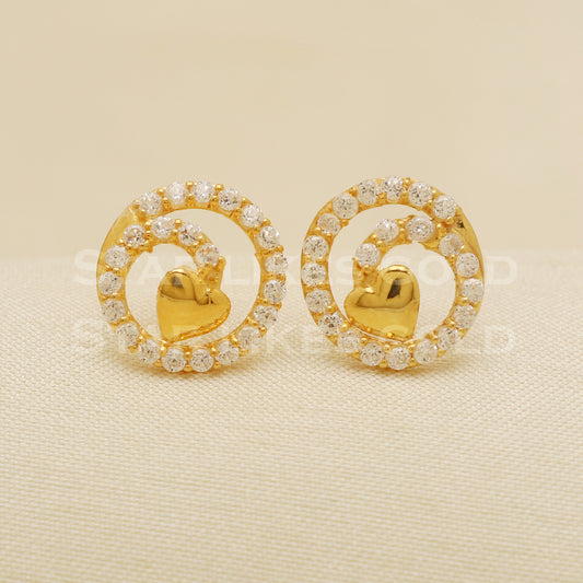 18 karat 18k gold stud earrings jewelry, B1180