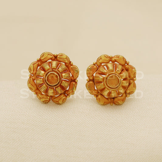 18 karat 18k gold stud earrings jewelry, B1191