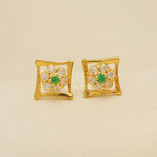 18 karat 18k gold stud earrings jewelry, B1194