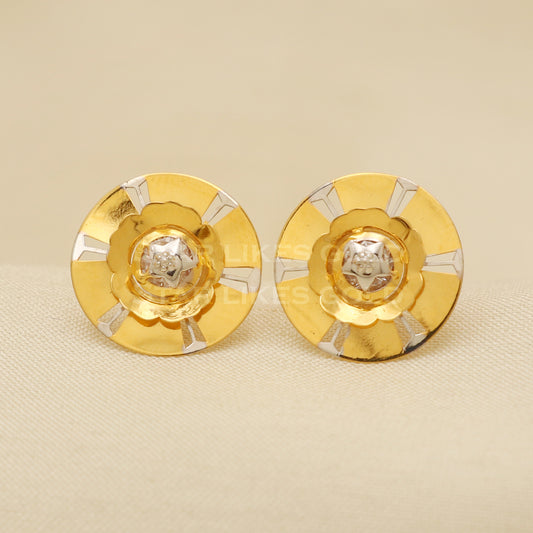 18 karat 18k gold stud earrings jewelry, B1197