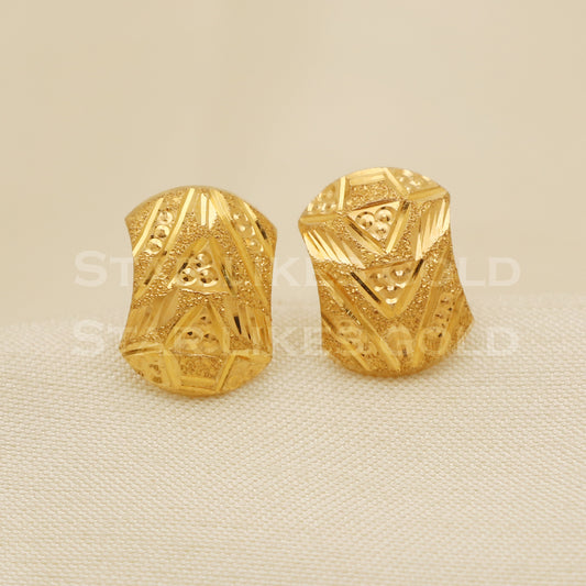 18 karat 18k gold stud earrings jewelry, B1200