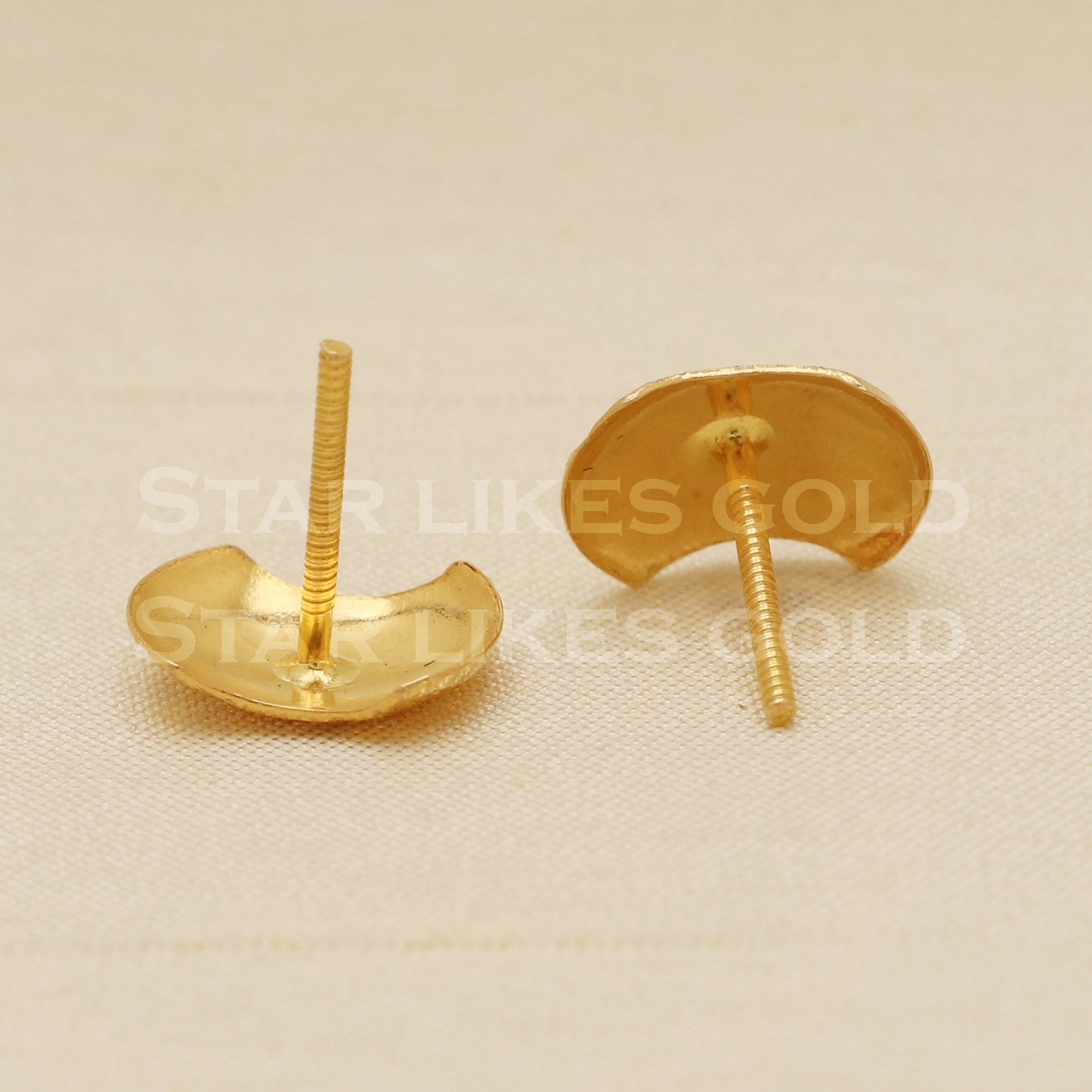 18 karat 18k gold stud earrings jewelry, B1200