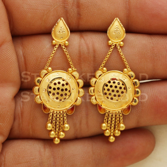 18 karat 18k gold stud earrings jewelry, B1212