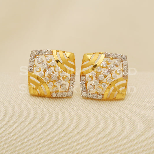 22 karat 22k gold stud earrings jewelry, B1216