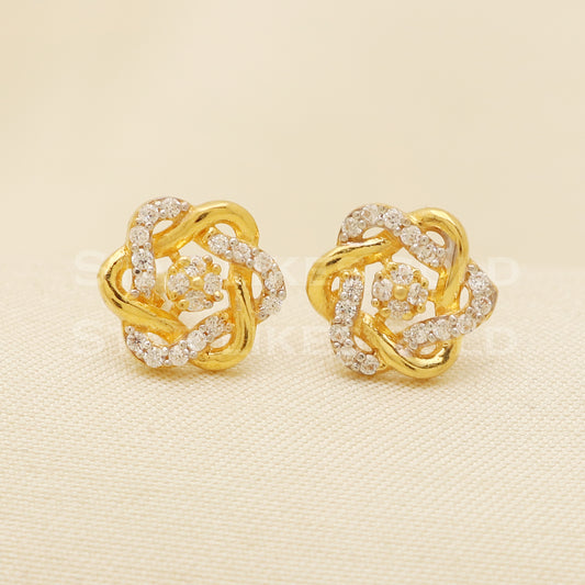 22 karat 22k gold stud earrings jewelry, B1219