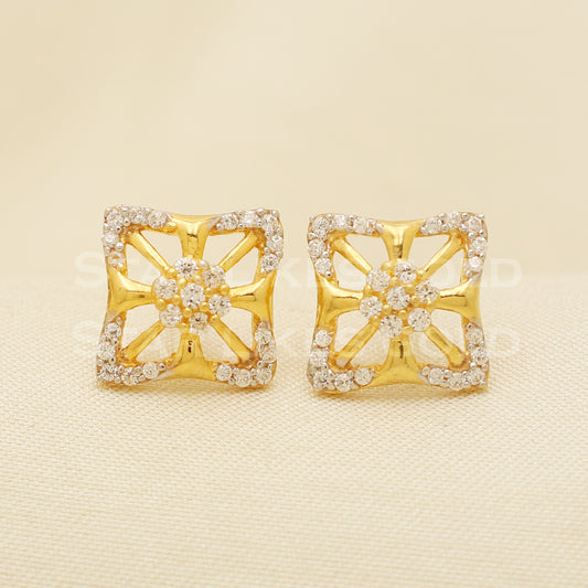 22 karat 22k gold stud earrings jewelry, B1220