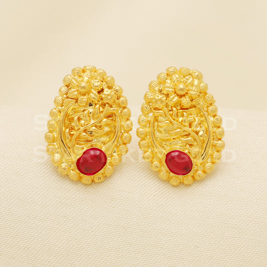 22 karat 22k gold stud earrings jewelry, B1229