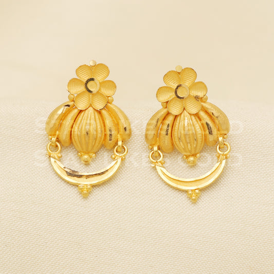 22 karat 22k gold stud earrings jewelry, B1230