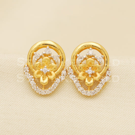 22 karat 22k gold dangle stud earrings jewelry, B1235