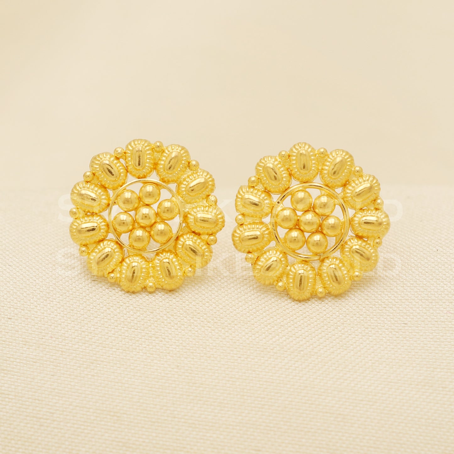 22 karat 22k gold dangle stud earrings jewelry, B1236