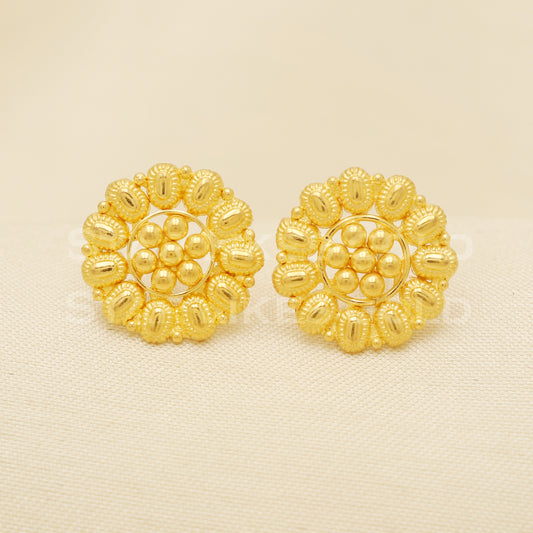 22 karat 22k gold dangle stud earrings jewelry, B1236