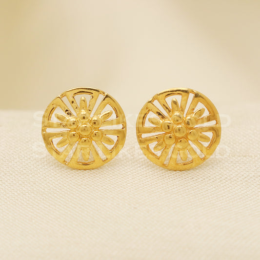 18 karat 18k gold stud earrings jewelry, B1252