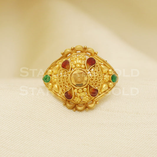18 karat 18k gold Handmade Ring jewelry, B1263