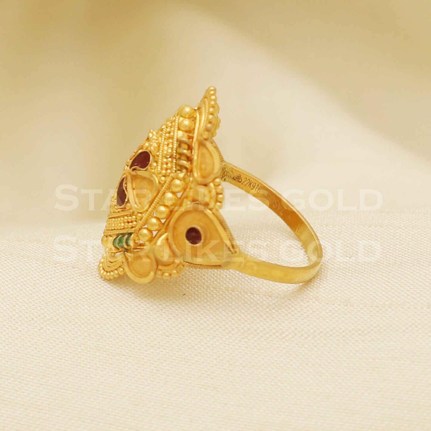 22 karat 22k gold Handmade Ring jewelry, B1265