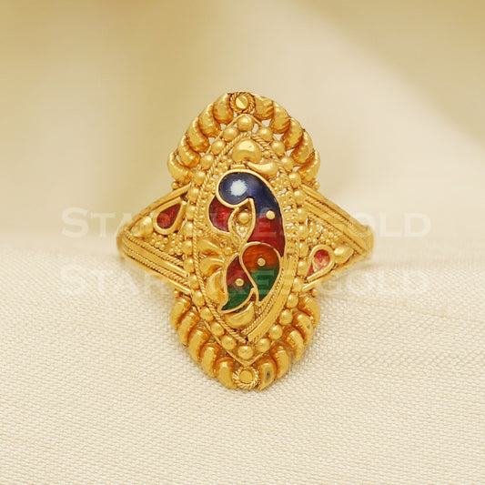 18 karat 18k gold Handmade Ring jewelry, B1267