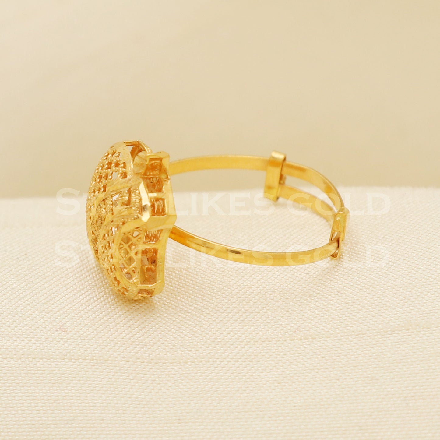 Apple design 22 karat 22k gold Handmade Ring adjustable jewelry, B1365