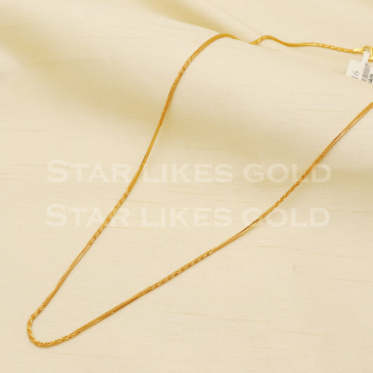 TWISTED BOX 22k916 Yellow Gold chain necklace Handmade fine wedding style Jewelry, B1420