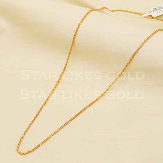 TWISTED BOX 22k916 Yellow Gold chain necklace Handmade fine wedding style Jewelry, B1421