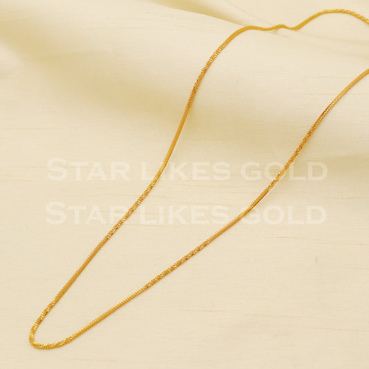 22k916 Yellow Gold chain necklace Handmade fine wedding style Jewelry, B1422