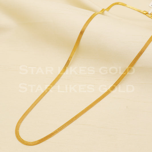 THICK BOX CHAIN 22k916 Yellow Gold chain necklace Handmade fine wedding style Jewelry, B1430