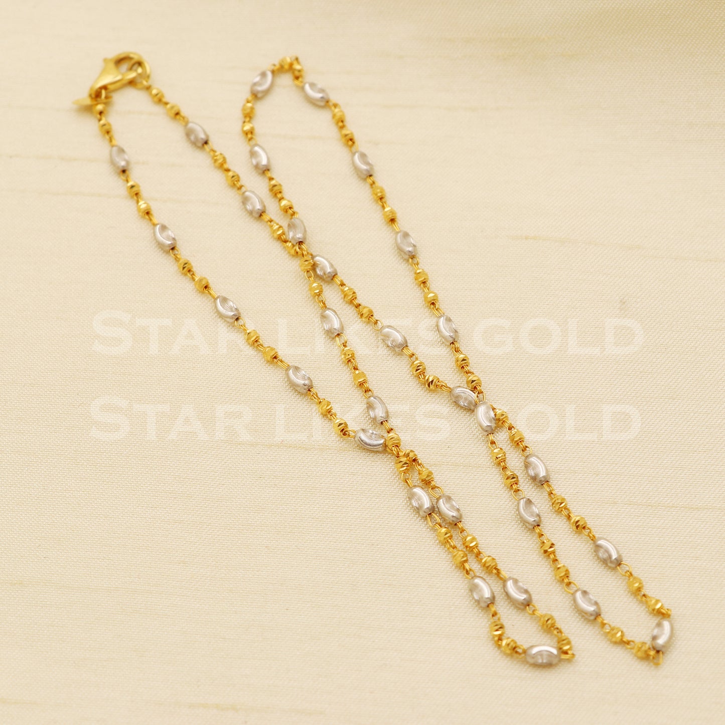 18k gold chain necklace Handmade fine Jewelry, wedding style Jewelry, B1439