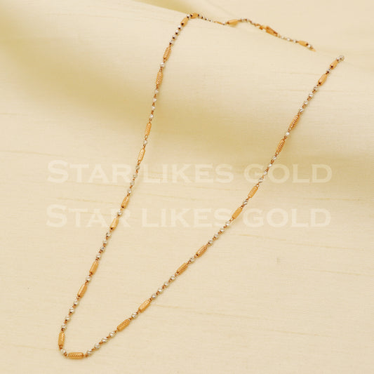 18k gold chain necklace Handmade fine Jewelry, wedding style Jewelry, B1441