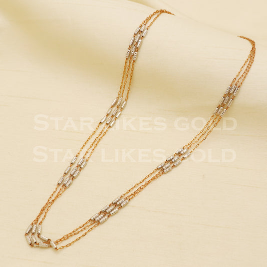 18k gold chain necklace Handmade fine Jewelry, wedding style Jewelry, B1442