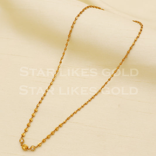 18k gold chain necklace Handmade fine Jewelry, wedding style Jewelry, B1443
