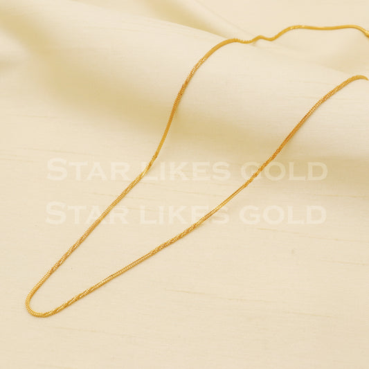 18k gold chain necklace Handmade fine Jewelry, wedding style Jewelry, B1447