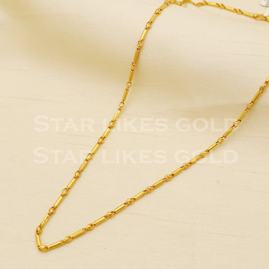 18k gold chain necklace Handmade fine Jewelry, wedding style Jewelry, B1451